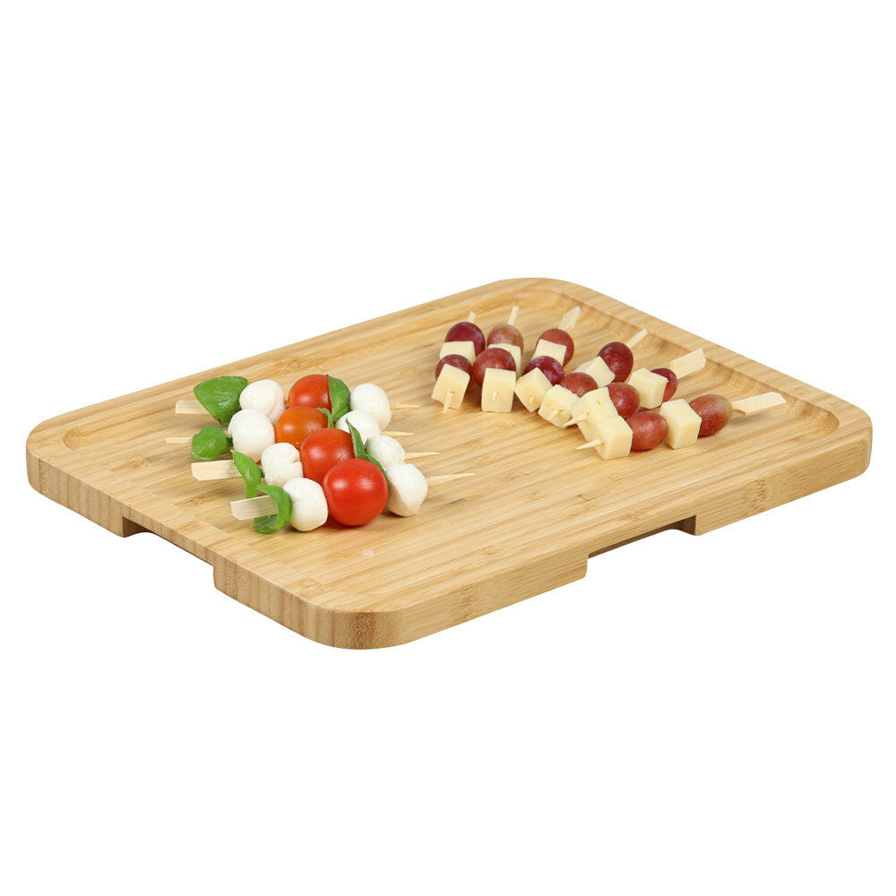 KESPER 58630 Serviertablett, mit Deckel, Bambus FSC, 36 x 28 x 7 cm