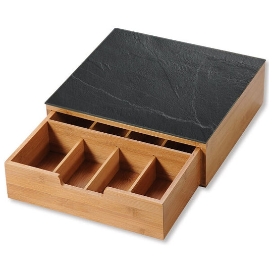 KESPER 58951 Box mit Schublade und 8 Fächern / Kaffeekapsel-Box / Teebox / Teebeutel Box