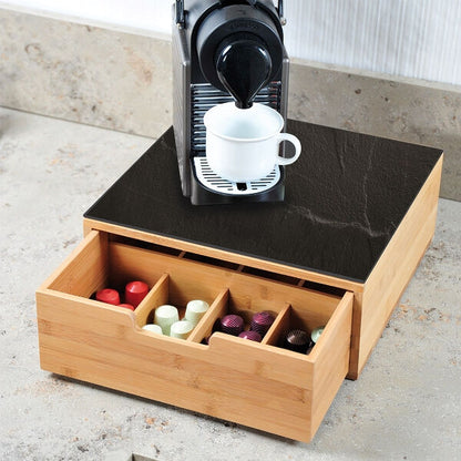KESPER 58951 Box mit Schublade und 8 Fächern / Kaffeekapsel-Box / Teebox / Teebeutel Box