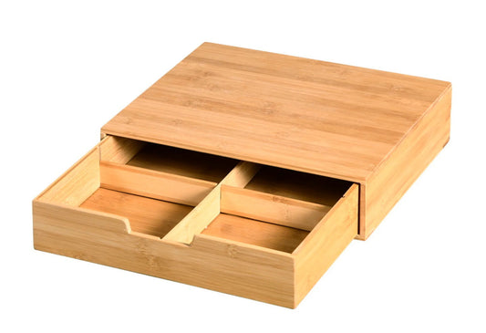 KESPER 58952 Box mit Schublade und 4 Fächern / Kaffeekapsel-Box / Teebox / Teebeutel Box