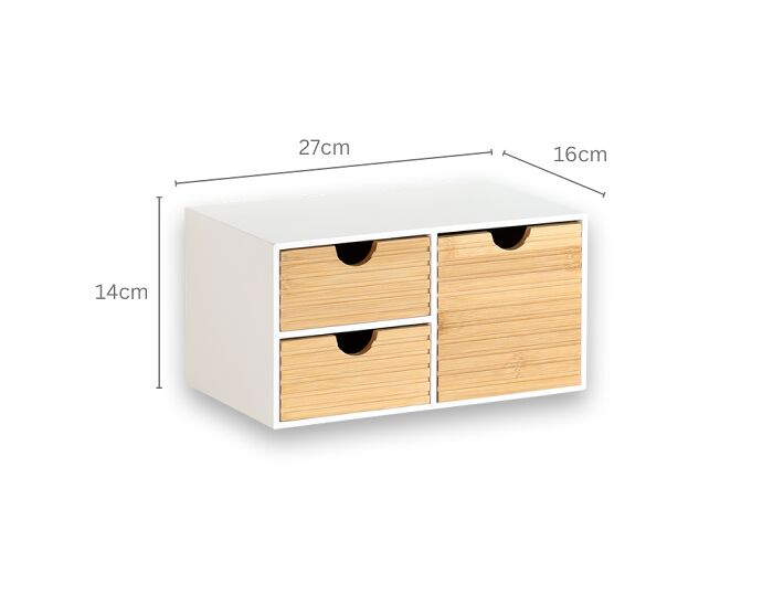 KESPER 58960 Organizer mit 3 Schubladen, weiß, FSC / Mini-Kommode