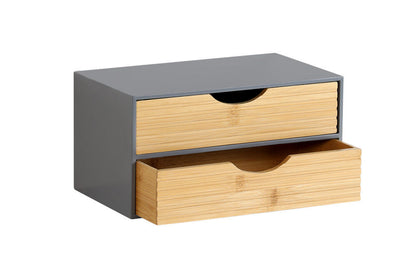 KESPER 58963 Organizer mit 2 Schubladen, grau, FSC / Mini-Kommode