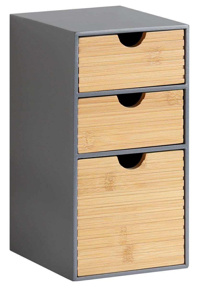 KESPER 58965 Organizer mit 3 Schubladen, grau, FSC / Mini-Kommode
