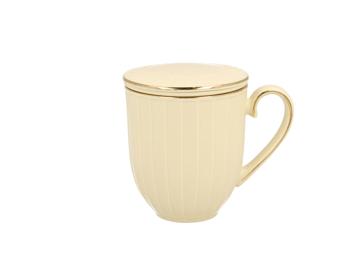 DUO ECRU Becher 400 ml NINA mit Teesieb, New Bone China Porzellan – Bild 2