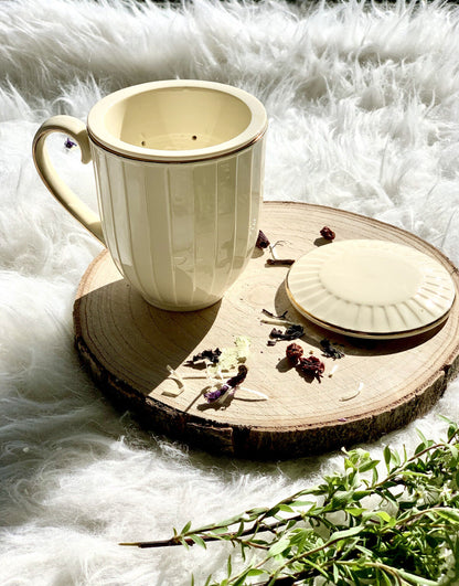 DUO ECRU Becher 400 ml NINA mit Teesieb, New Bone China Porzellan – Bild 10