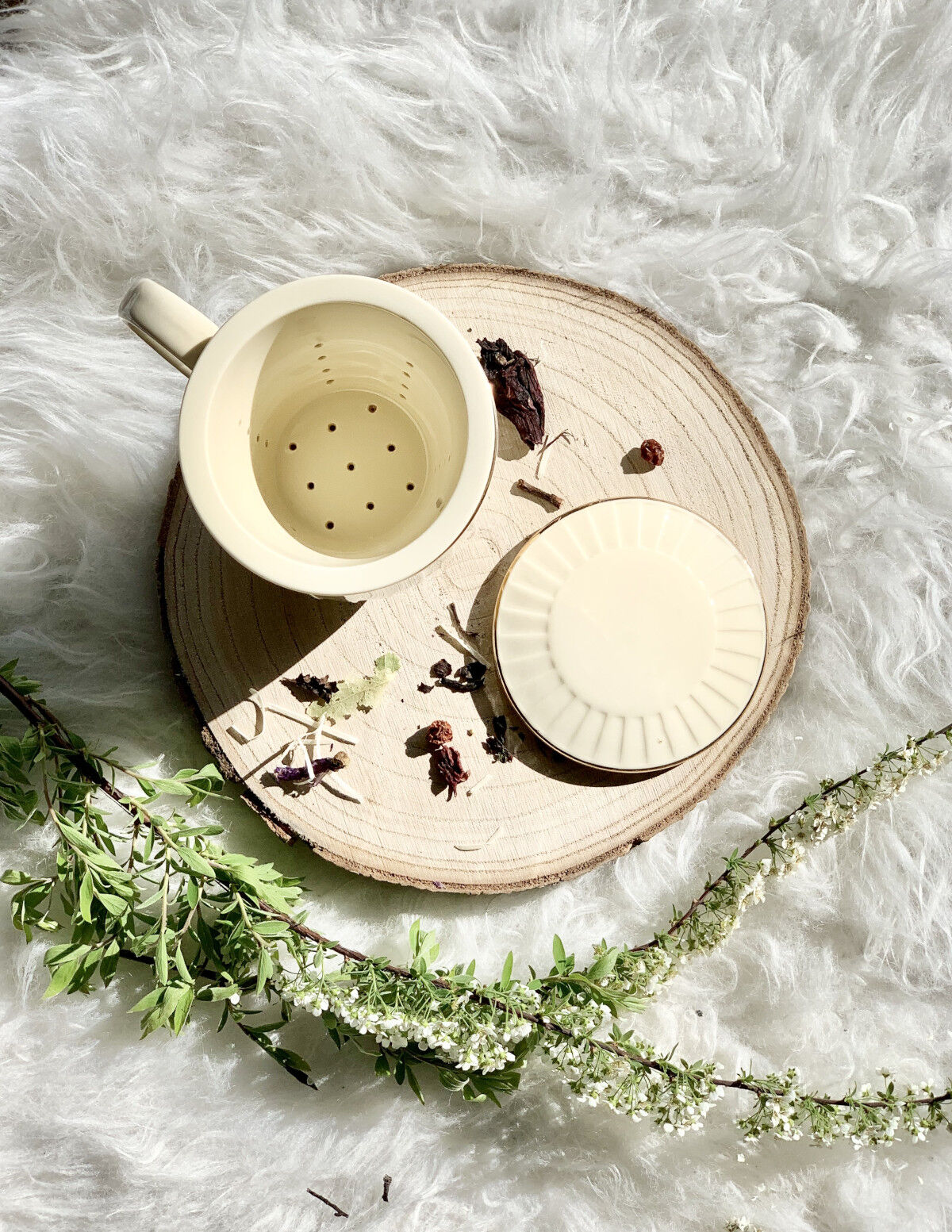DUO ECRU Becher 400 ml NINA mit Teesieb, New Bone China Porzellan – Bild 11
