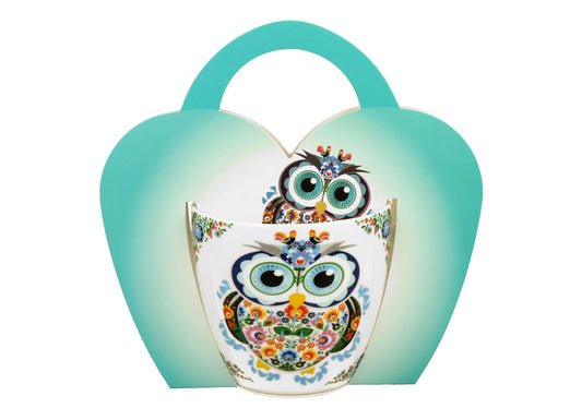 DUO ETNO Becher 460 ml ETNO OWL in Tragetasche, New Bone China Porzellan
