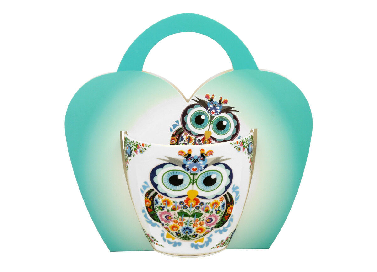 10er SET DUO ETNO Becher 460 ml ETNO OWL in Tragetasche, New Bone China Porzellan – Bild 2
