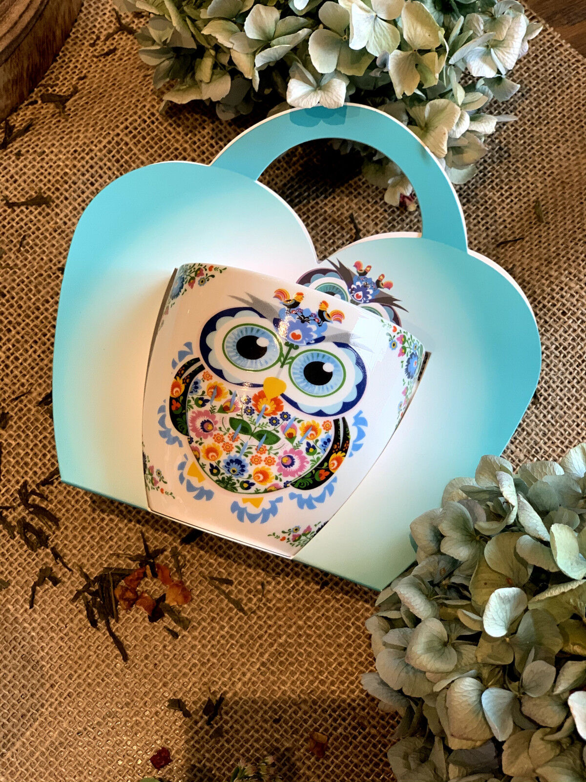 10er SET DUO ETNO Becher 460 ml ETNO OWL in Tragetasche, New Bone China Porzellan – Bild 5