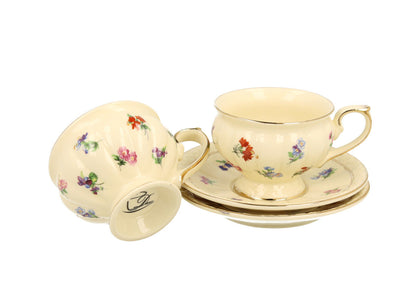 DUO ECRU 2er-Set Espressotassen 120 ml mit Untertassen, New Bone China Porzellan – Bild 3