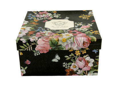 DUO FLORAL Jumbobecher 470 ml VINTAGE FLOWERS BLACK mit Untertasse, New Bone China Porzellan – Bild 3
