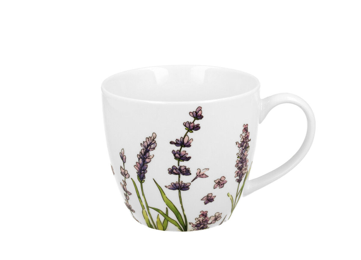 10er SET DUO FLORAL Becher 460 ml LAVENDER in Tragetasche, New Bone China Porzellan – Bild 3