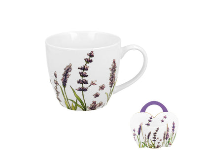 DUO FLORAL Becher 460 ml LAVENDER in Tragetasche, New Bone China Porzellan – Bild 3