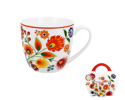 DUO ETNO Becher 460 ml ŁOWICZ in Tragetasche, New Bone China Porzellan – Bild 2