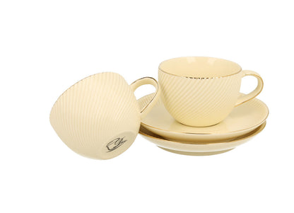 DUO ECRU 2er-Set Espressotassen 120 ml ICE CREAM mit Untertassen, New Bone China Porzellan – Bild 3
