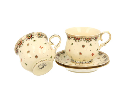 DUO ECRU 2er-Set Espressotassen 150 ml mit Untertassen, New Bone China Porzellan – Bild 3