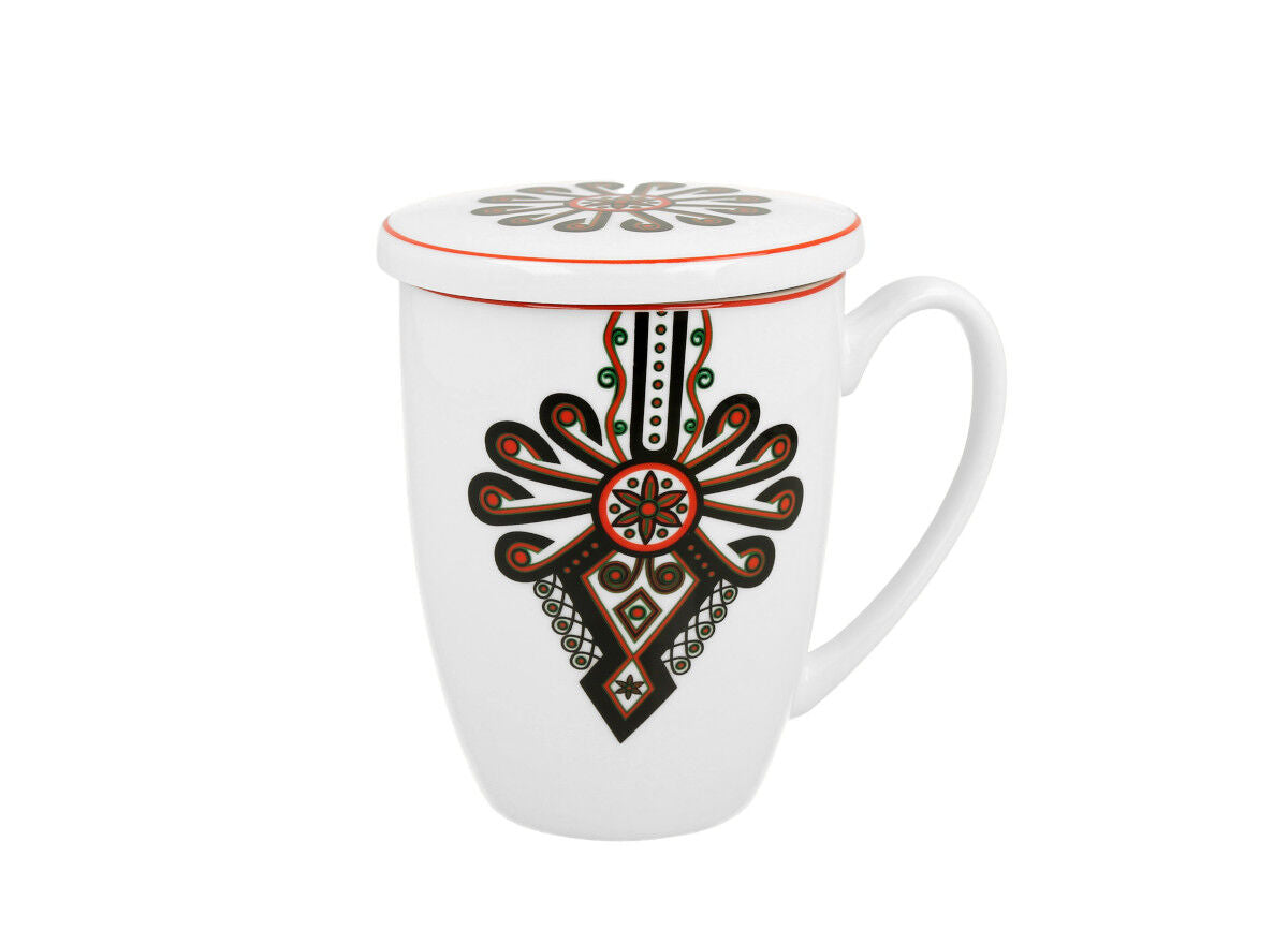 DUO ETNO Becher 380 ml PARZENICA mit Teesieb, New Bone China Porzellan – Bild 2