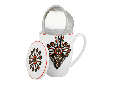 DUO ETNO Becher 380 ml PARZENICA mit Teesieb, New Bone China Porzellan – Bild 3