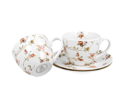 DUO FLORAL 2er-Set Tassen 280 ml SAFA mit Untertassen, New Bone China Porzellan – Bild 3