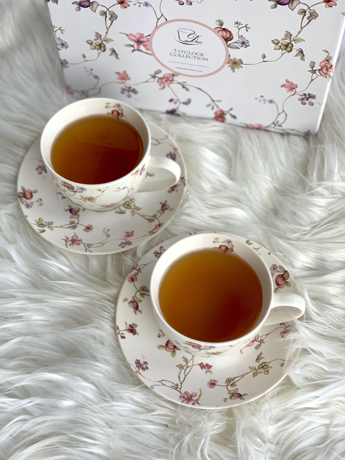 DUO FLORAL 2er-Set Tassen 280 ml SAFA mit Untertassen, New Bone China Porzellan – Bild 6