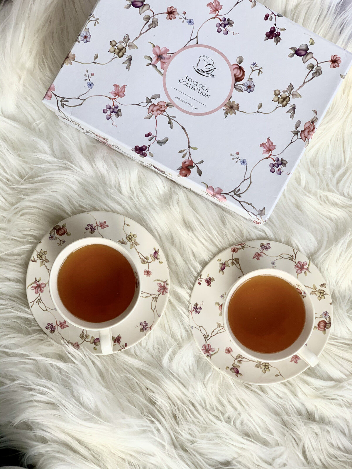 DUO FLORAL 2er-Set Tassen 280 ml SAFA mit Untertassen, New Bone China Porzellan – Bild 7