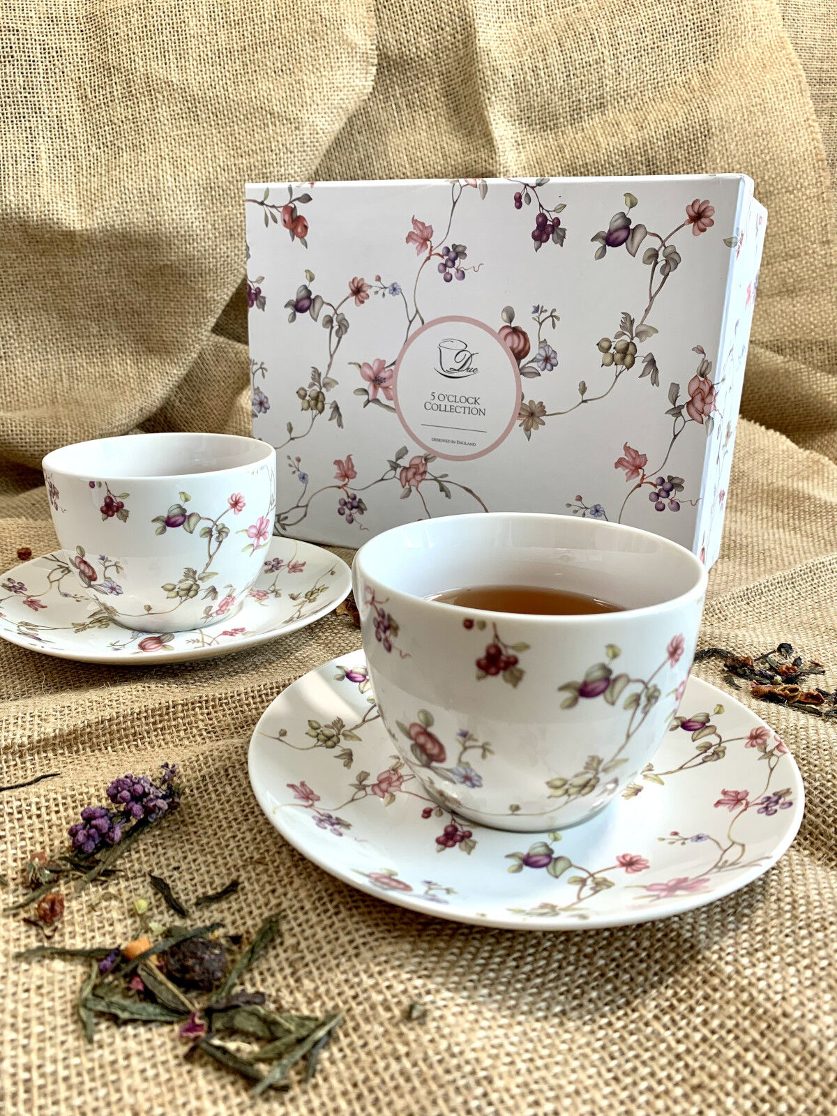 DUO FLORAL 2er-Set Tassen 280 ml SAFA mit Untertassen, New Bone China Porzellan – Bild 8