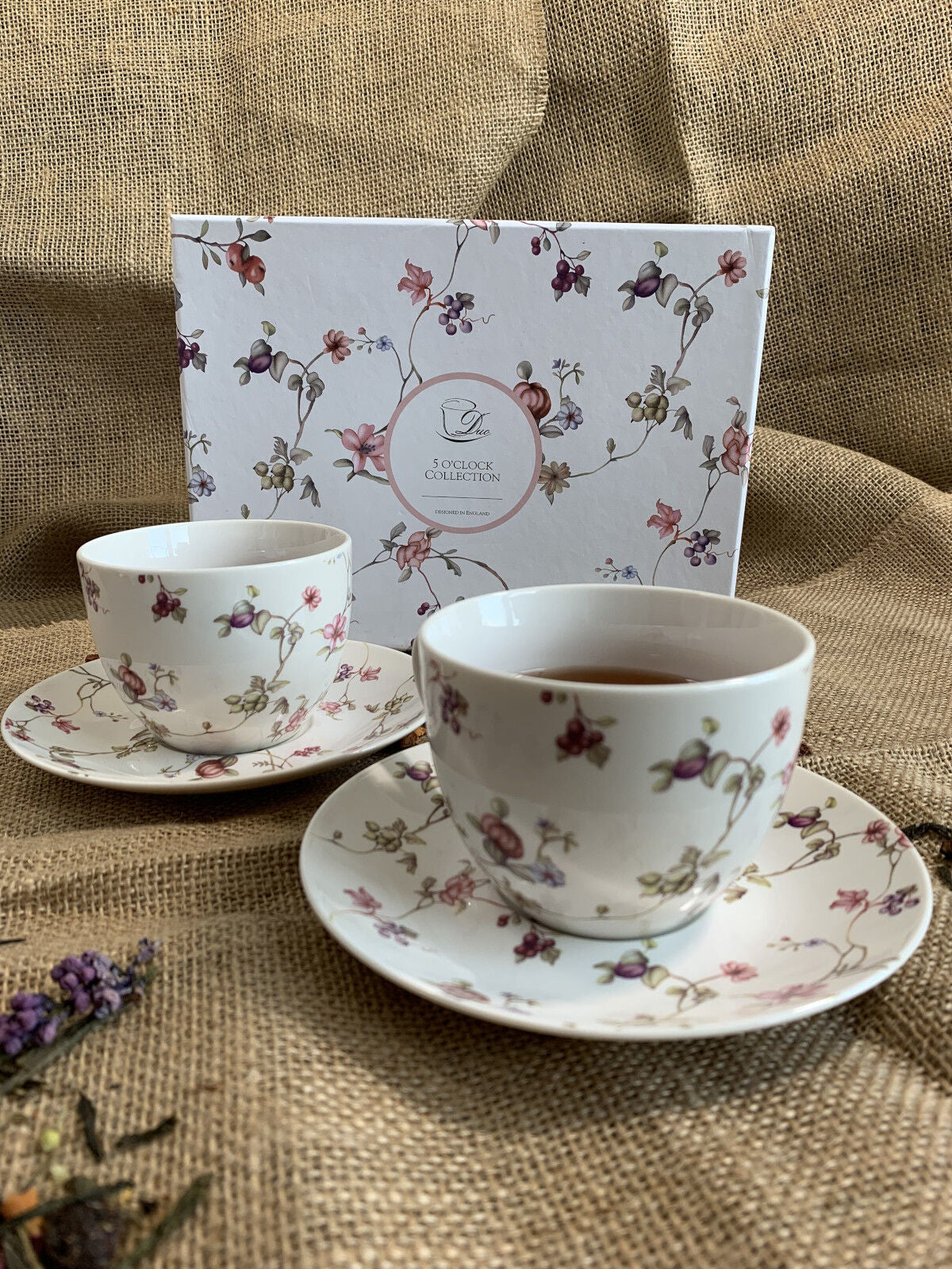 DUO FLORAL 2er-Set Tassen 280 ml SAFA mit Untertassen, New Bone China Porzellan – Bild 9