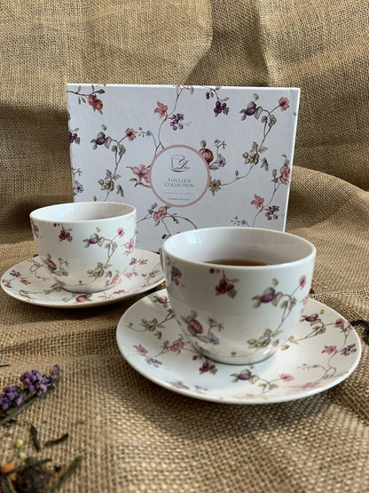 DUO FLORAL 2er-Set Tassen 280 ml SAFA mit Untertassen, New Bone China Porzellan – Bild 9