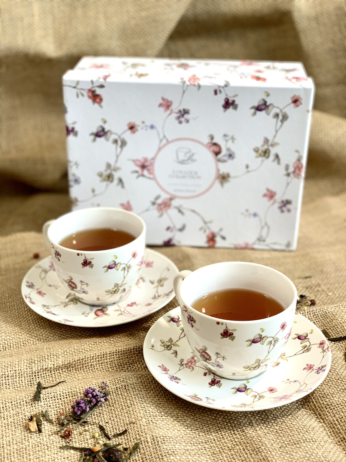 DUO FLORAL 2er-Set Tassen 280 ml SAFA mit Untertassen, New Bone China Porzellan – Bild 10