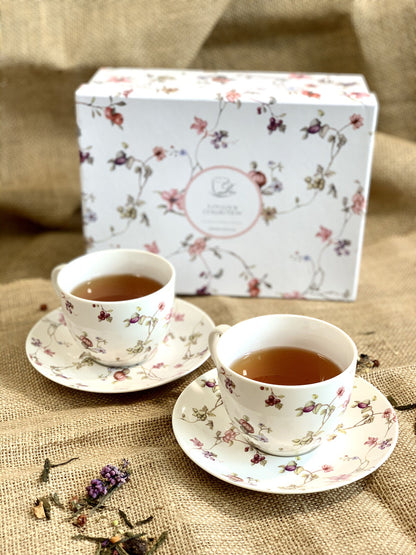 DUO FLORAL 2er-Set Tassen 280 ml SAFA mit Untertassen, New Bone China Porzellan – Bild 10