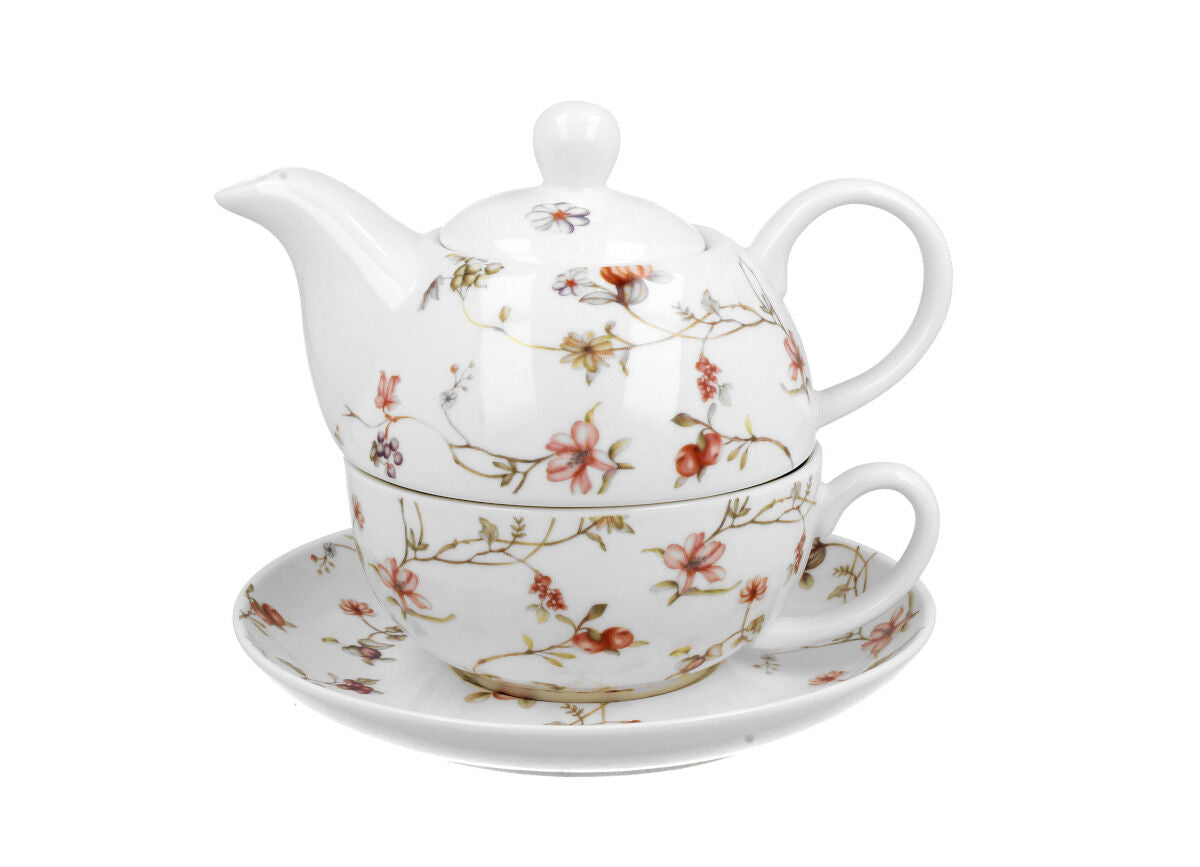 DUO FLORAL Tasse mit Teekanne SAFA New Bone China Porzellan – Bild 2