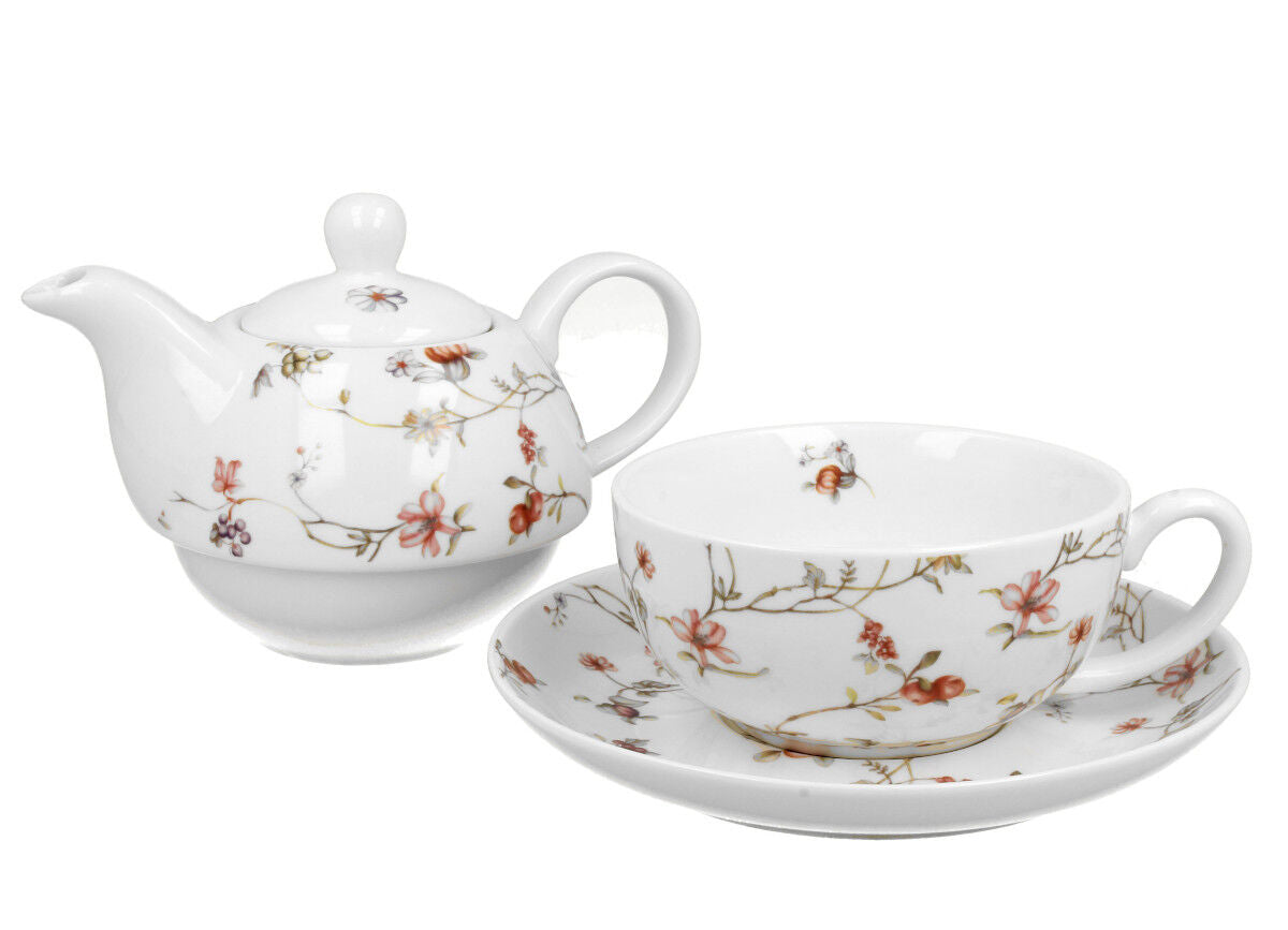 DUO FLORAL Tasse mit Teekanne SAFA New Bone China Porzellan – Bild 3