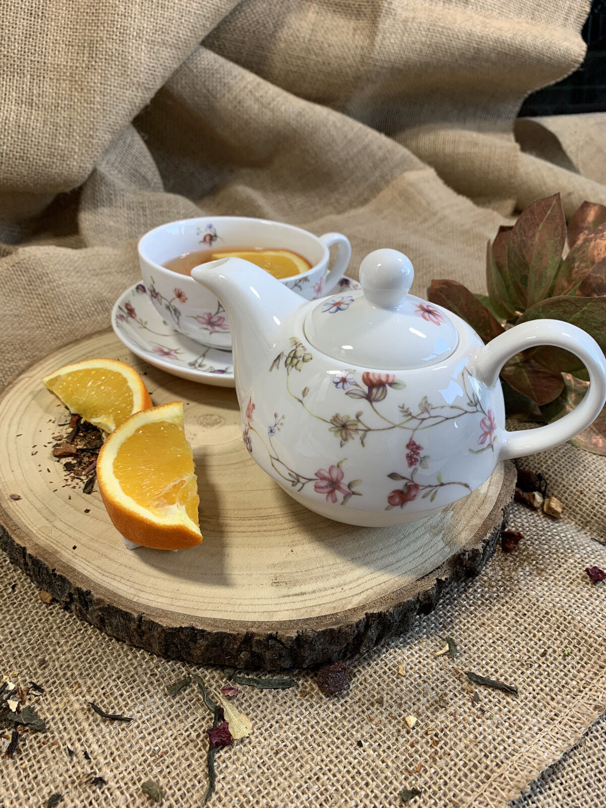 DUO FLORAL Tasse mit Teekanne SAFA New Bone China Porzellan – Bild 5