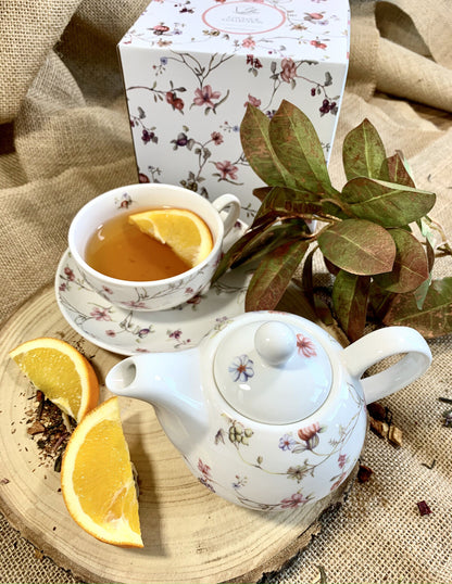 DUO FLORAL Tasse mit Teekanne SAFA New Bone China Porzellan – Bild 9