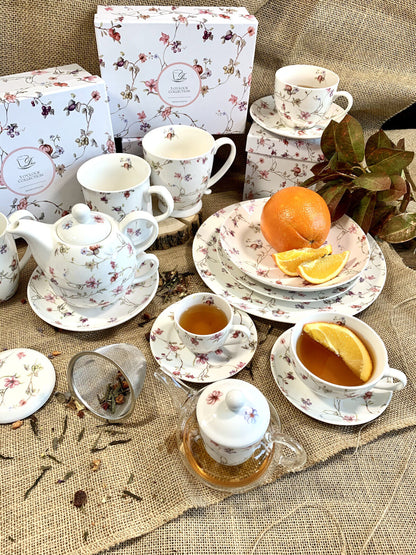 DUO FLORAL Tasse mit Teekanne SAFA New Bone China Porzellan – Bild 10