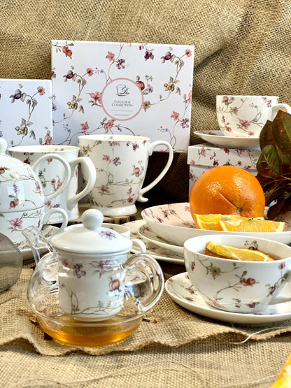 DUO FLORAL Tasse mit Teekanne SAFA New Bone China Porzellan – Bild 11