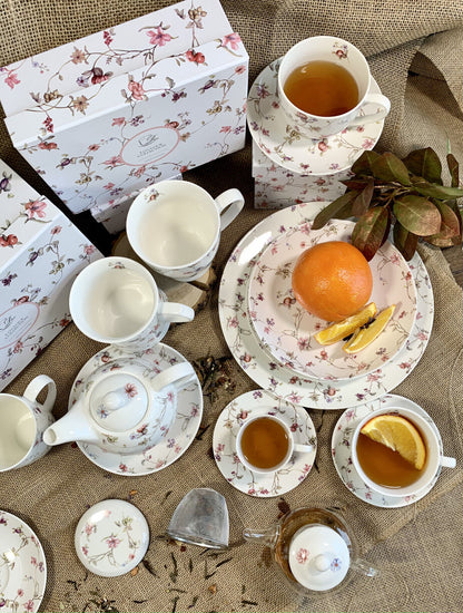 DUO FLORAL Tasse mit Teekanne SAFA New Bone China Porzellan – Bild 13