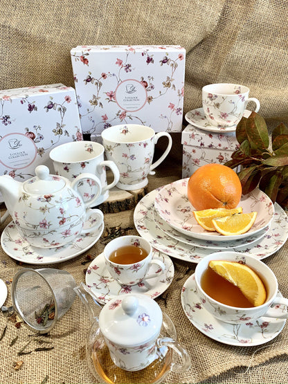 DUO FLORAL Tasse mit Teekanne SAFA New Bone China Porzellan – Bild 14