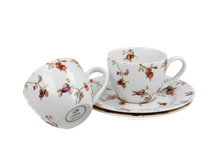 DUO FLORAL 2er-Set Espressotassen 90 ml SAFA mit Untertassen, New Bone China Porzellan – Bild 3