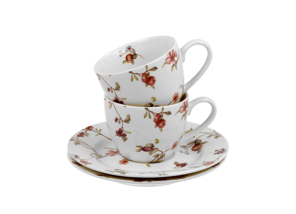 DUO FLORAL 2er-Set Espressotassen 90 ml SAFA mit Untertassen, New Bone China Porzellan – Bild 4