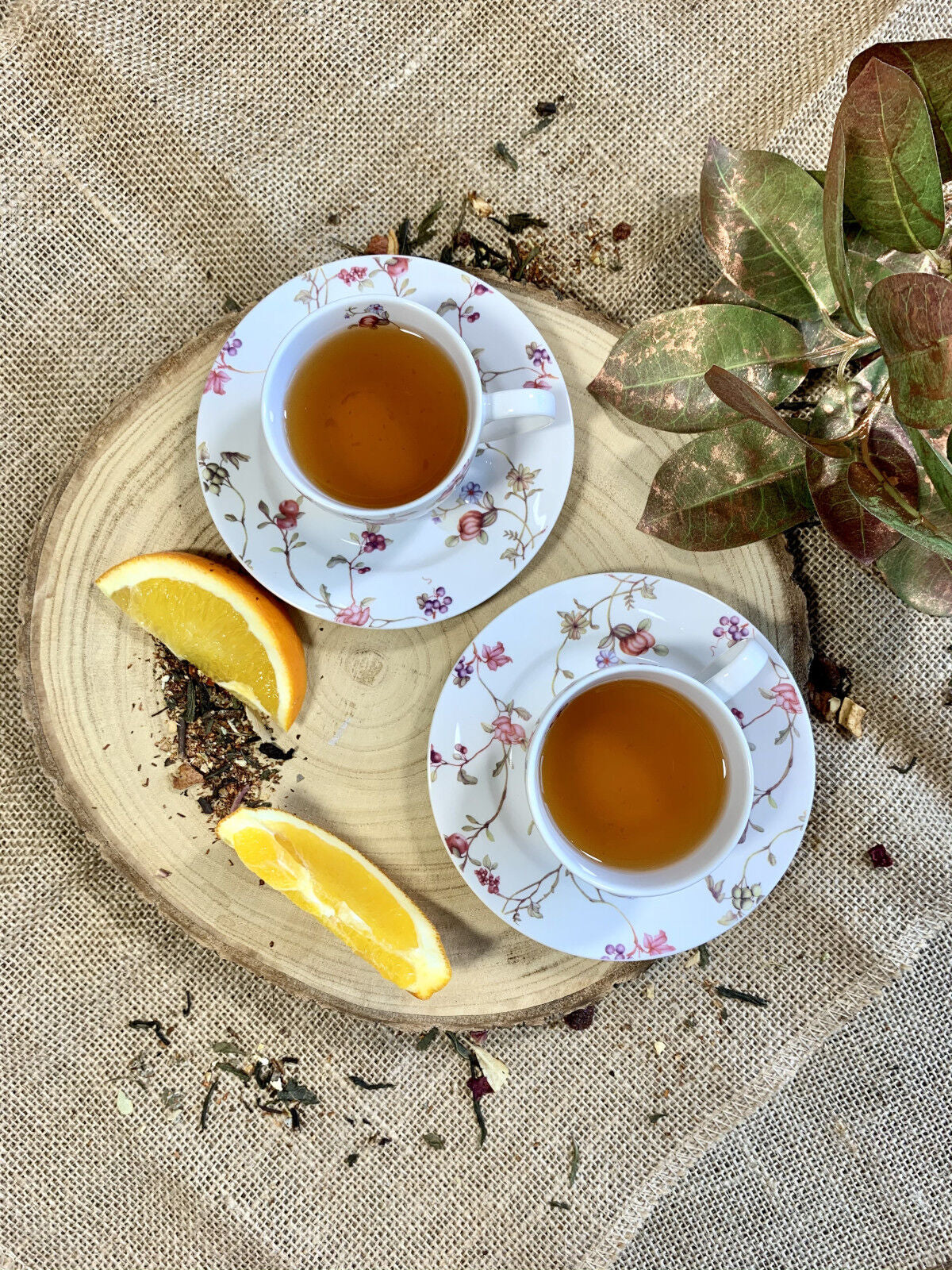 DUO FLORAL 2er-Set Espressotassen 90 ml SAFA mit Untertassen, New Bone China Porzellan – Bild 7