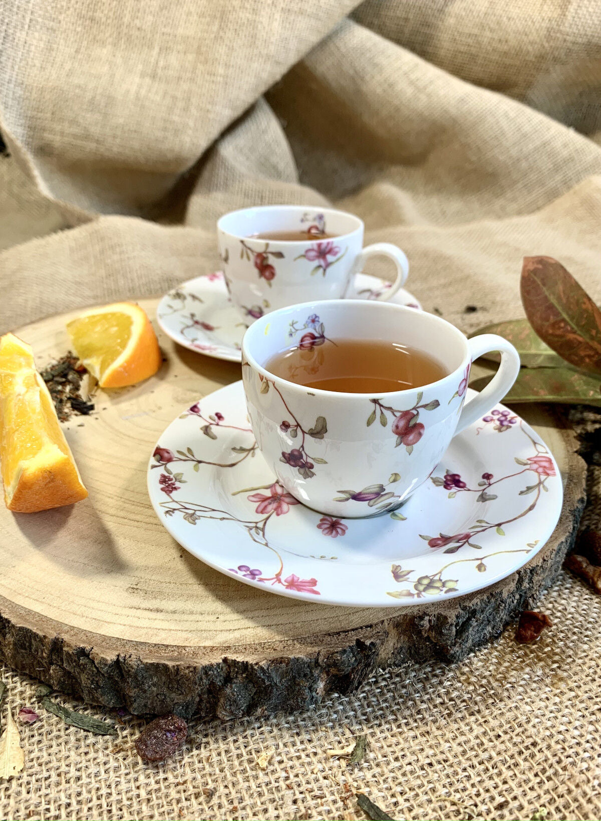 DUO FLORAL 2er-Set Espressotassen 90 ml SAFA mit Untertassen, New Bone China Porzellan – Bild 8