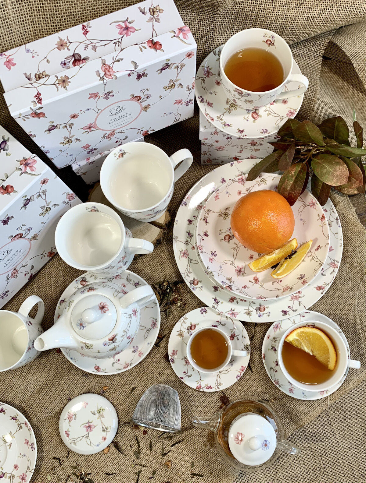 DUO FLORAL 2er-Set Espressotassen 90 ml SAFA mit Untertassen, New Bone China Porzellan – Bild 11