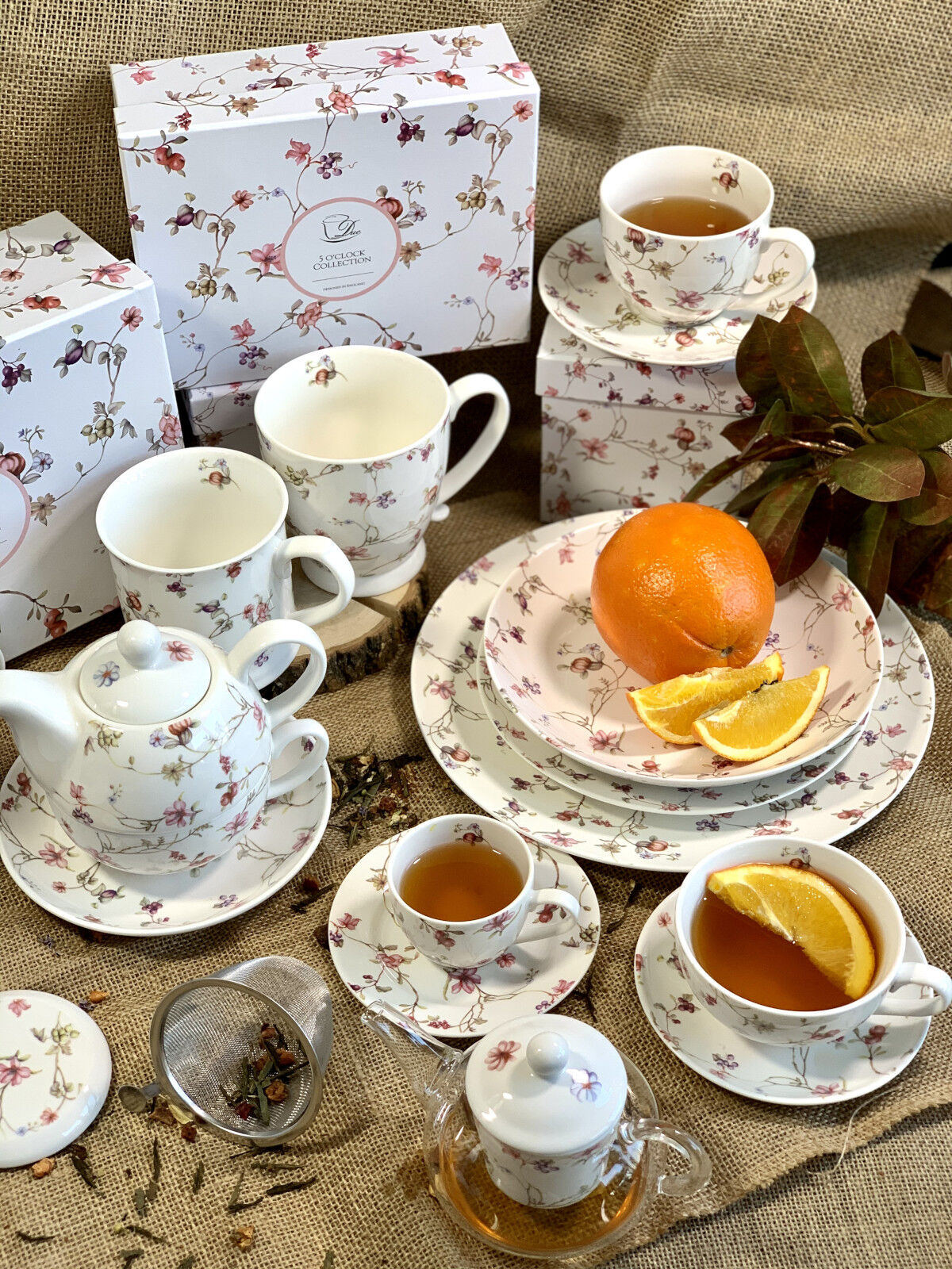 DUO FLORAL 2er-Set Espressotassen 90 ml SAFA mit Untertassen, New Bone China Porzellan – Bild 13
