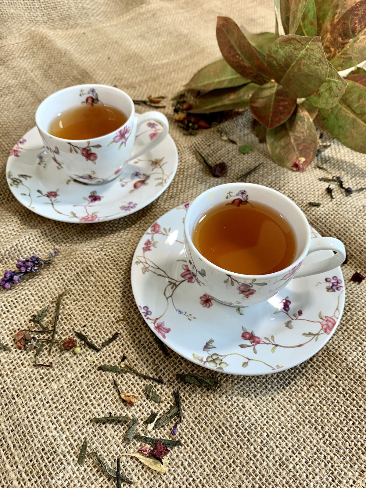 DUO FLORAL 2er-Set Espressotassen 90 ml SAFA mit Untertassen, New Bone China Porzellan – Bild 14