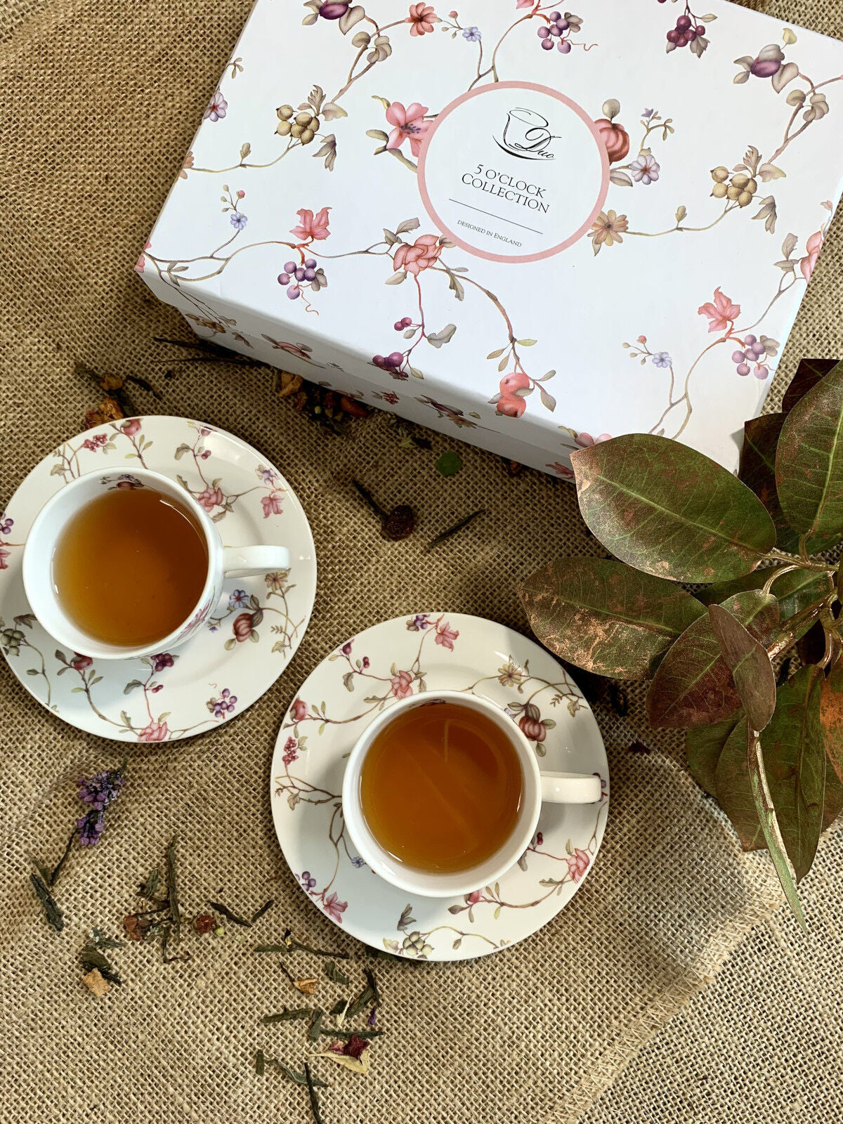 DUO FLORAL 2er-Set Espressotassen 90 ml SAFA mit Untertassen, New Bone China Porzellan – Bild 15