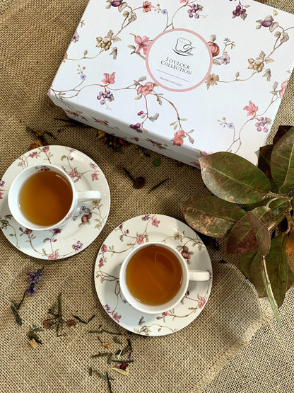 DUO FLORAL 2er-Set Espressotassen 90 ml SAFA mit Untertassen, New Bone China Porzellan – Bild 15