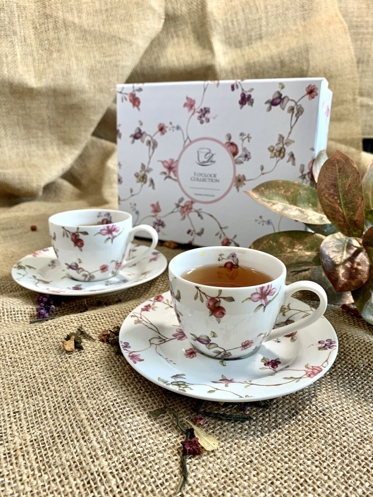DUO FLORAL 2er-Set Espressotassen 90 ml SAFA mit Untertassen, New Bone China Porzellan – Bild 16