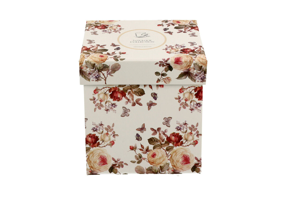 10er SET DUO FLORAL Becher 380 ml ZAHRA mit Teesieb, New Bone China Porzellan – Bild 5