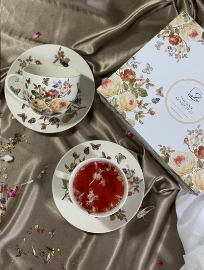 DUO FLORAL 2er-Set Tassen 280 ml ZAHRA mit Untertassen, New Bone China Porzellan – Bild 10